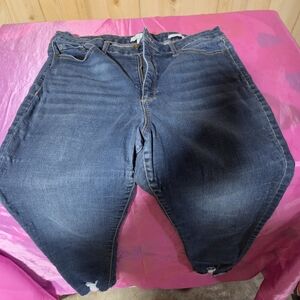 High-Rise Women’s Skinny Jeans in Dark Blue Wash